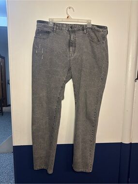 Men's Gray Washed Jeans - Classic Straight Fit